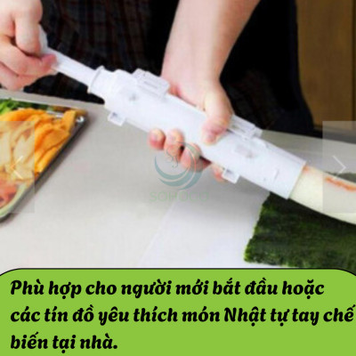 Combo Khuôn Cuộn Sushi Ống Tròn & Mành Tre Truyền Thống Bộ Dụng Cụ Làm Sushi Chuyên Nghiệp - Ống Cuộn & Mành Cuộn Ống Cuốn Sushi Cầm Tay Kèm Mành Tre Nhật Bản