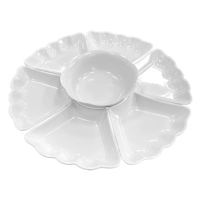 Bộ bát đĩa hoa mặt trời 7 món thắp hương gia tiên bằng nhựa an toàn size đại đường kính 51cm