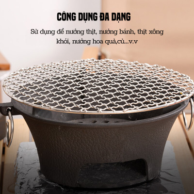 Vỉ nướng Suncojia SKL-399 đa năng không gỉ, đường kính 25cm