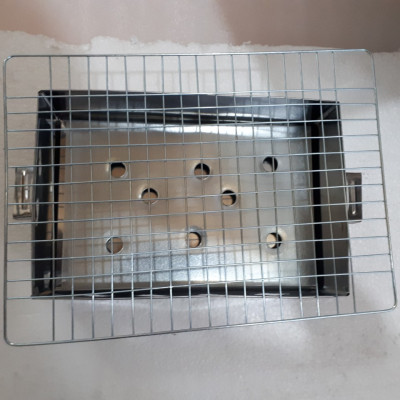 lò nướng than inox vuông loại trung 20x30 có vĩ nướng