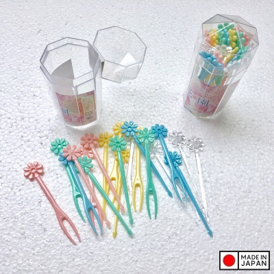 Hộp 20 dĩa ăn trái cây hình hoa Nhật Bản 8.8cm - Hàng nội địa Nhật Bản | Made in Japan