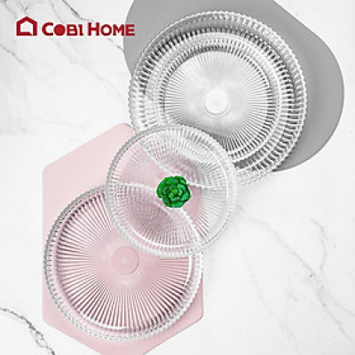 Khay trái cây nhựa JB vân gợn sóng - Trong suốt - Cobihome