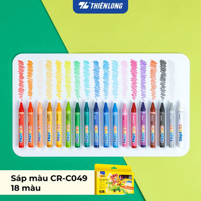 Bút sáp 12/18 màu Thiên Long Colokit - Màu sắc tươi sáng Phủ đều màu Bền màu CR-C048 ; CR-C049