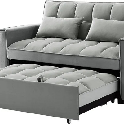 Sofa giường đa năng thông minh, sofa gấp gọn SM27CT Tundo bọc vải, chân kim loại cao cấp