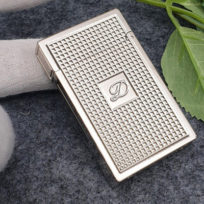 Vỏ Hột Quẹt Bật Lửa Upon D136T Họa Tiết Ô Vuông Nhỏ Màu Bạc - Dùng Ga Đá Cao Cấp