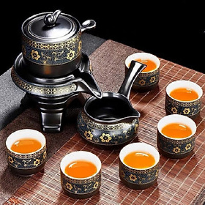 Bộ Ấm Chén Pha Trà Cối Xay 8 chi tiết Gốm Sứ Cao Cấp, Kèm Hộp túi cực đẹp làm Quà tặng