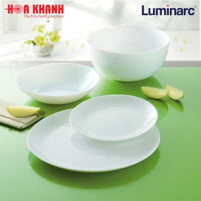 Đĩa Thủy Tinh Luminarc Diwali Trắng 27cm cường lực, chịu nhiệt - 1 đĩa - N3604