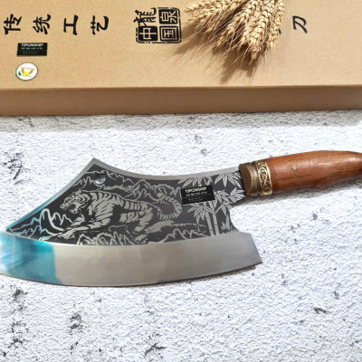 DAO BẾP - DAO THÁI CHẶT HOA VĂN HỔ kDT150 ĐỘC