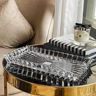 Đĩa pha lê Rogaska Crown Jewel 35x19cm hàng chính hãng