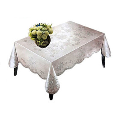 [Tặng 1 lót phần ăn] Khăn Trải Bàn PAULEE - PWL 241 (147cm x 230cm) hoa văn nổi, sang trọng, nhựa PVC dẻo không thấm nước