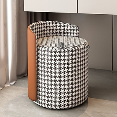 Ghế đôn trang điểm bọc pu CS0927-1P Nội thất Capta Ghế cafe nệm PU mềm màu Xám hoặc Caro chân xoay cao cấp