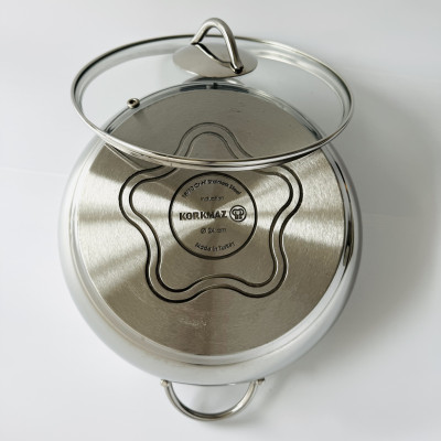 Nồi Inox Korkmaz A1800 - Thân Thấp 24cm - Thổ Nhĩ Kỳ - Hàng Chính Hãng
