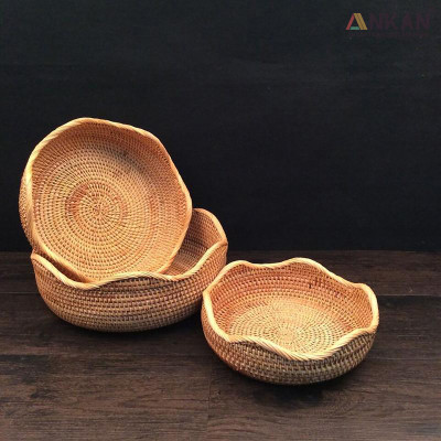 Rổ Đựng Trái Cây, Đồ Khô Chất Liệu Mây Tre Đan Thủ Công, Giỏ Đựng Đồ Decor Nhà Ăn, Phòng Khách