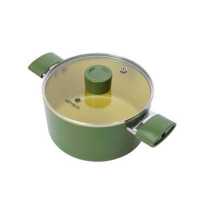 Bộ nồi phủ sứ chống dính Elmich Olive EL-5228OV03 size 18,20,24cm - Hàng chính hãng