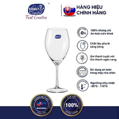 Ly uống vang pha lê Bohemia 590 ml Tiệp Khắc