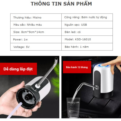 Dụng cụ bơm nước tự động cho bình nước khoáng