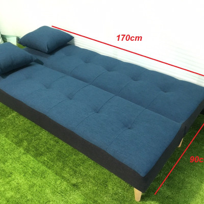 Bộ sofa bed xanh viền đen bố XVDB 1m7x90, sofa giường phòng khách, salon, sopha, sa lông, sô pha