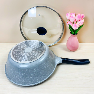 Chảo Sâu Lòng Đáy Phẳng Đá Stone 7 Lớp Cao Cấp 28cm LCA6285D (cam kết hàng chính hãng)