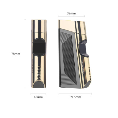 Vỏ Hột Quẹt Bật Lửa Sạc Điện Cổng USB Honest BCZ-773 Cảm Ứng Vân Tay 2 Tia Plasma Đan Chéo - Nhiều Màu