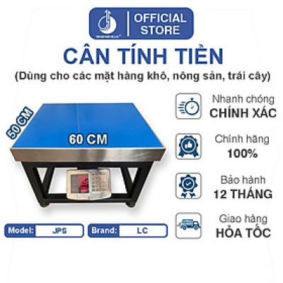 Cân Điện Tử Tính Tiền JPS - Mặt Bàn Cân 500x600MM - Đầu Chống Nước