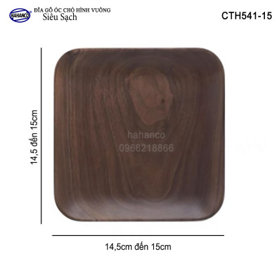 Đĩa vuông gỗ Óc Chó nhập khẩu Mỹ nguyên khối - hàng Xuất Khẩu Châu Âu - CTH541 - đựng đồ ăn/trang trí  - đĩa bánh mì/trái cây/ bít tết/ pizza/ phụ kiện chụp ảnh, bày món ăn trong nhà hàng - Sang trọng trên bàn ăn