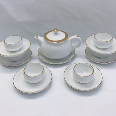 BỘ ẤM CHÉN PHA TRÀ KÈM 6 ĐĨA LÓT TÁCH - ANTH866