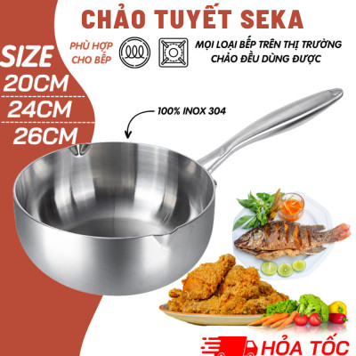 Chảo Tuyết Inox Sâu Lòng SEKA SK6030 Chảo Chống Dính Đúc Nguyên Khối - Hàng Chính Hãng