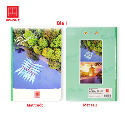 Vở kẻ ngang Hồng Hà 200 trang - Gáy ghim - Sao Mai Best memories 1688 định lượng 55-57gm2 độ sáng 82-84 ISO (Giao bìa ngẫu nhiên)