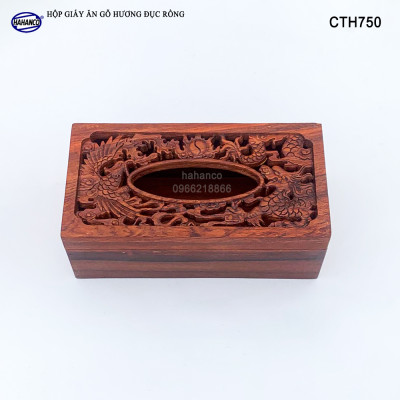 Hộp Giấy Ăn Bằng Gỗ Hương (Cỡ lớn - đủ mẫu) Đục Khắc Hoa Văn Tinh Xảo/Độc Đáo