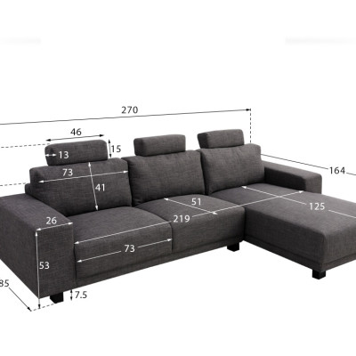 Sofa bed góc L Juno sofa màu xám 