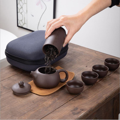 Bộ bình trà có túi đựng đi du lịch gọn gàng tiện lợi