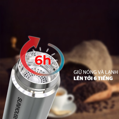 Bình giữ nhiệt inox 304 Sunhouse 450ml KS-TU450I