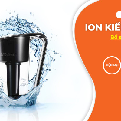 Bình lọc nước Ion kiềm ALkaline WaterJug - Hàng chính hãng - Tạo nước kiềm tốt cho sức khỏe, Lọc Clo, tạp chất và vi khuẩn có hại trong nước