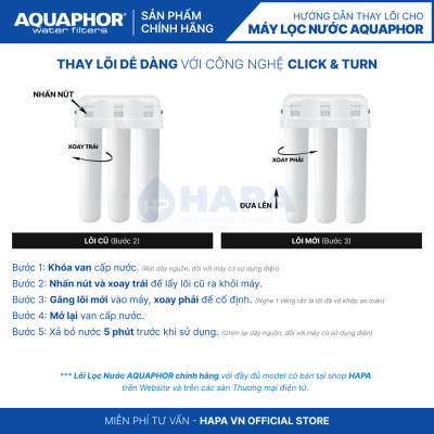 Bộ 3 Lõi Lọc Nước AQUAPHOR Nhập Khẩu Thay Cho Máy AQUAPHOR CRYSTAL ECO - Hàng Chính Hãng