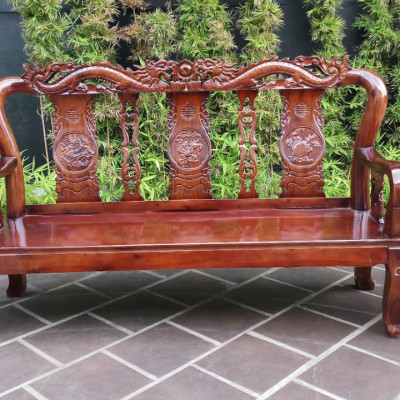 Bộ bàn ghế salon gỗ Tràm Tay 8 Đỉnh rồng