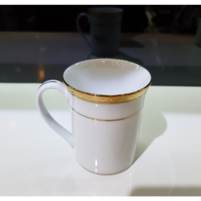 Cốc sứ cao cấp Noritake M163/T91332K, màu trắng, mạ vàng, dung tích 250ml - Hàng chính hãng