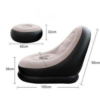 Ghế Hơi Tựa Lưng Cao Cấp + Tặng Kèm Bơm Điện 2 Chiều - Hàng Chất Lượng