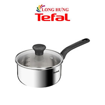 Nồi cán dài/quánh Inox liền khối có nắp Tefal Starter 16cm E3252295/18cm E3252395 - Hàng chính hãng