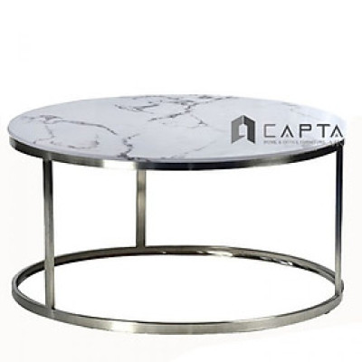 Bàn sofa tròn mặt đá 60 chân inox TS0925-06E Nội thất Capta