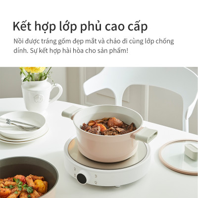 Chảo nhôm Lock&Lock chống dính Suit IH 26cm CSU1263PIK - Hàng chính hãng, dùng được bếp từ, tay cầm êm, dẫn nhiệt nhanh - JoyMall