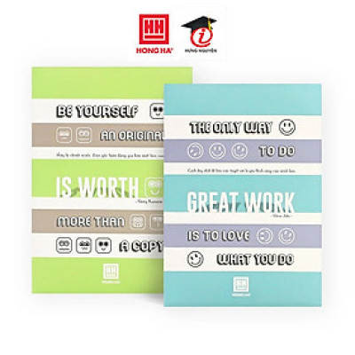 Vở kẻ ngang Hồng Hà 120 trang - Gáy ghim - Study Be Yourseft 1463 định lượng 70 gm2 độ sáng 90-92 ISO Khổ vở 180 x 252 mm (Giao bìa ngẫu nhiên)