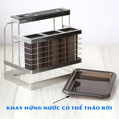Kệ đựng đũa muỗng dao thớt đa năng inox 304 Hobby home decor KDMT
