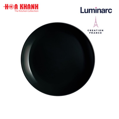 Đĩa Thủy Tinh Luminarc Diwali Đen 25cm cường lực, kháng vỡ - 1 đĩa - P0867