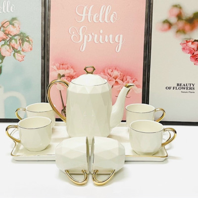 BẤM ẤM CHÉN SỨ KÈM KHAY PHA TRÀ CÀ PHÊ PHONG CÁCH HIỆN ĐẠI SANG TRỌNG - VD103