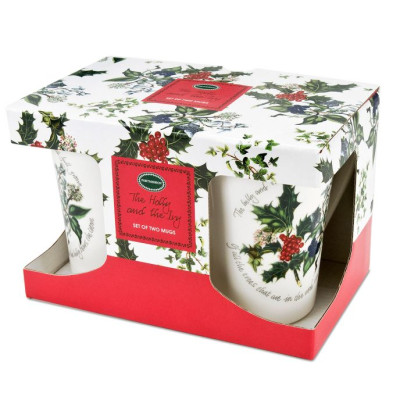 Bộ đôi cốc cao họa tiết Giáng Sinh nhập khẩu Anh Quốc PM Holly&Ivy HV79021