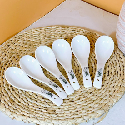 Bộ Bát Đĩa Thương Hiệu Gosu Họa Tiết Lá Khắc Nổi Viền Đen Cao Cấp