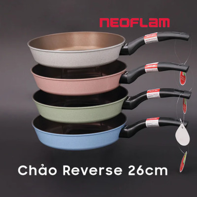 [Hàng chính hãng] Chảo chiên Neoflam Reverse 26cm. 4 màu ghi xám, xanh lá, xanh dương, hồng đào
