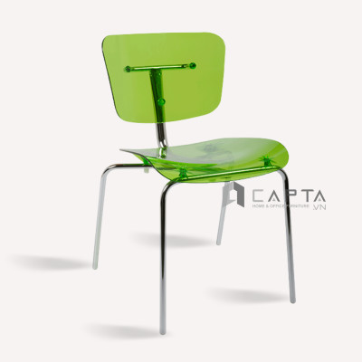 Bộ bàn ghế Italia trong suốt chống tia UV Bàn tiếp khách spa nhỏ gọn 2 ghế nhựa xếp chồng tiêu chuẩn Châu Âu SL TS0954-05S / SLIDE TpHCM