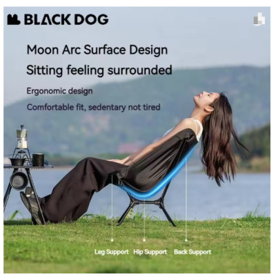 Ghế gấp gọn siêu nhẹ hợp kim nhôm 7075 có nắp đậy chân Blackdog CBD2450JJ020