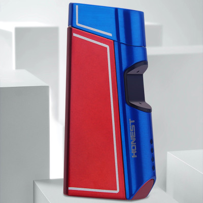 Vỏ Hột Quẹt Bật Lửa Sạc Điện Cổng USB Honest BCZ-773 Cảm Ứng Vân Tay 2 Tia Plasma Đan Chéo - Nhiều Màu